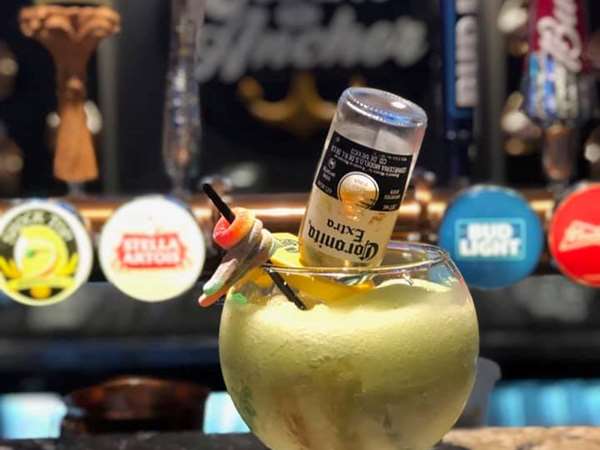 It’s our classic Sourkey, a Coronita, Lime Slush, and of course full of treats! The perfect patio drink!